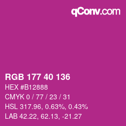 Color code: RGB 177 40 136 | qconv.com