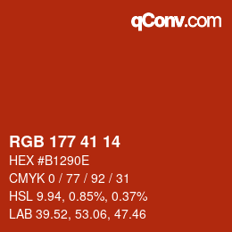 Color code: RGB 177 41 14 | qconv.com