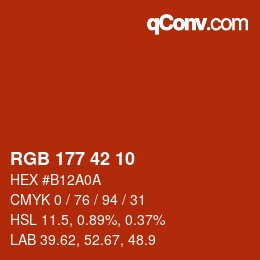 Farbcode: RGB 177 42 10 | qconv.com