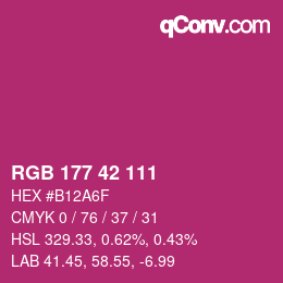 Farbcode: RGB 177 42 111 | qconv.com