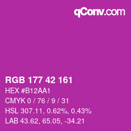 Color code: RGB 177 42 161 | qconv.com