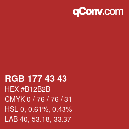 Farbcode: RGB 177 43 43 | qconv.com