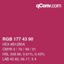 Farbcode: RGB 177 43 90 | qconv.com