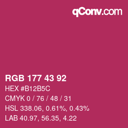 Farbcode: RGB 177 43 92 | qconv.com