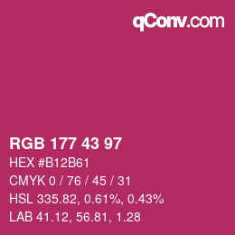 颜色代码: RGB 177 43 97 | qconv.com
