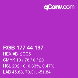 颜色代码: RGB 177 44 197 | qconv.com