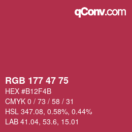 Color code: RGB 177 47 75 | qconv.com