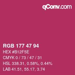 Color code: RGB 177 47 94 | qconv.com