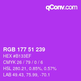 Farbcode: RGB 177 51 239 | qconv.com
