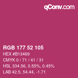 Color code: RGB 177 52 105 | qconv.com
