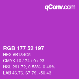 カラーコード: RGB 177 52 197 | qconv.com