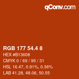 カラーコード: RGB 177 54.4 8 | qconv.com