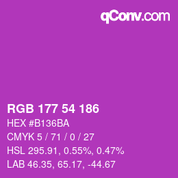Color code: RGB 177 54 186 | qconv.com
