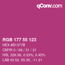 Color code: RGB 177 55 123 | qconv.com