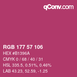颜色代码: RGB 177 57 106 | qconv.com