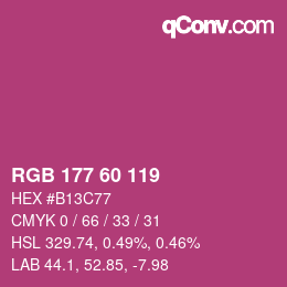 Color code: RGB 177 60 119 | qconv.com