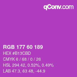 カラーコード: RGB 177 60 189 | qconv.com