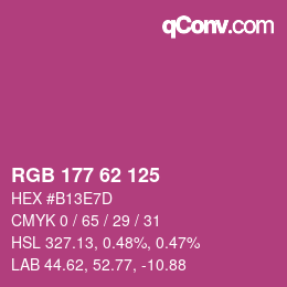 カラーコード: RGB 177 62 125 | qconv.com