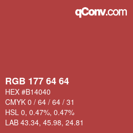 Código de color: RGB 177 64 64 | qconv.com