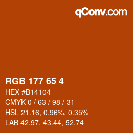 Color code: RGB 177 65 4 | qconv.com