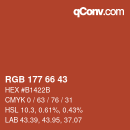 Farbcode: RGB 177 66 43 | qconv.com