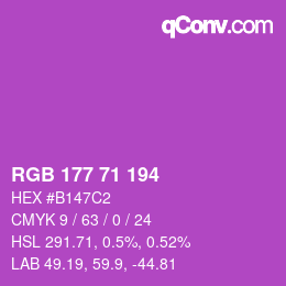 Farbcode: RGB 177 71 194 | qconv.com