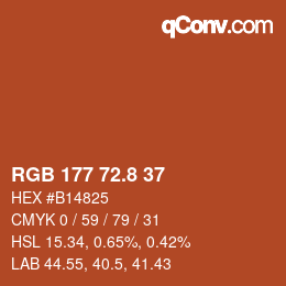 カラーコード: RGB 177 72.8 37 | qconv.com