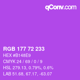 Color code: RGB 177 72 233 | qconv.com