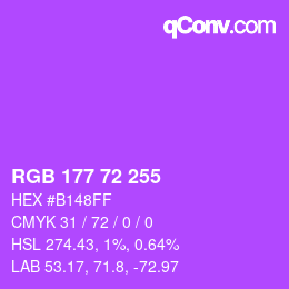Color code: RGB 177 72 255 | qconv.com