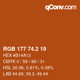 Color code: RGB 177 74.2 19 | qconv.com