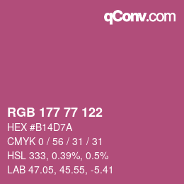 Color code: RGB 177 77 122 | qconv.com