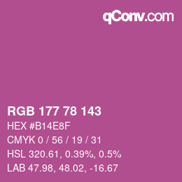 カラーコード: RGB 177 78 143 | qconv.com
