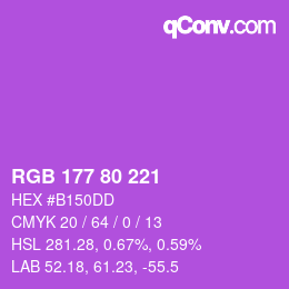颜色代码: RGB 177 80 221 | qconv.com