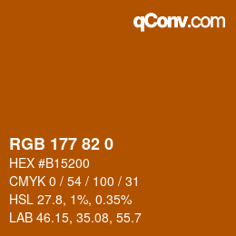 カラーコード: RGB 177 82 0 | qconv.com