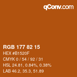 Farbcode: RGB 177 82 15 | qconv.com