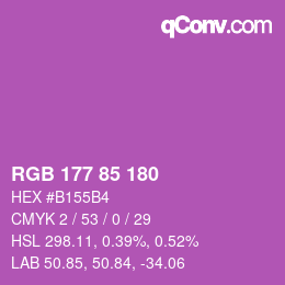 颜色代码: RGB 177 85 180 | qconv.com