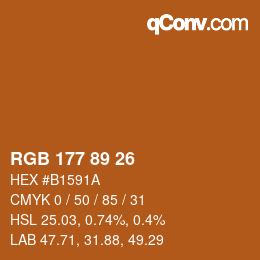 Color code: RGB 177 89 26 | qconv.com