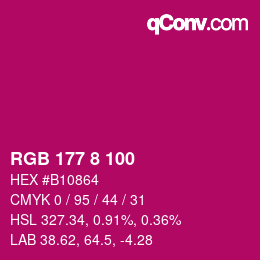 Color code: RGB 177 8 100 | qconv.com