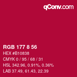 Color code: RGB 177 8 56 | qconv.com