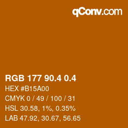 カラーコード: RGB 177 90.4 0.4 | qconv.com