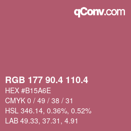 カラーコード: RGB 177 90.4 110.4 | qconv.com