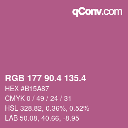 カラーコード: RGB 177 90.4 135.4 | qconv.com