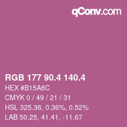カラーコード: RGB 177 90.4 140.4 | qconv.com