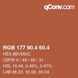 カラーコード: RGB 177 90.4 60.4 | qconv.com