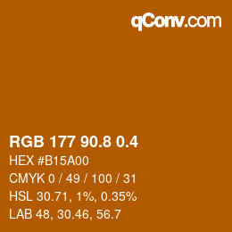 カラーコード: RGB 177 90.8 0.4 | qconv.com