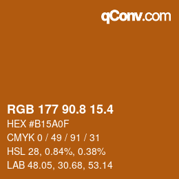 カラーコード: RGB 177 90.8 15.4 | qconv.com