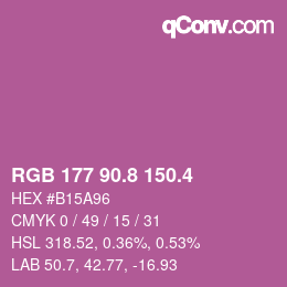 カラーコード: RGB 177 90.8 150.4 | qconv.com