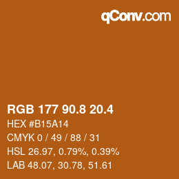 カラーコード: RGB 177 90.8 20.4 | qconv.com