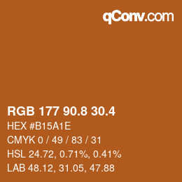 カラーコード: RGB 177 90.8 30.4 | qconv.com