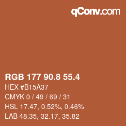 カラーコード: RGB 177 90.8 55.4 | qconv.com